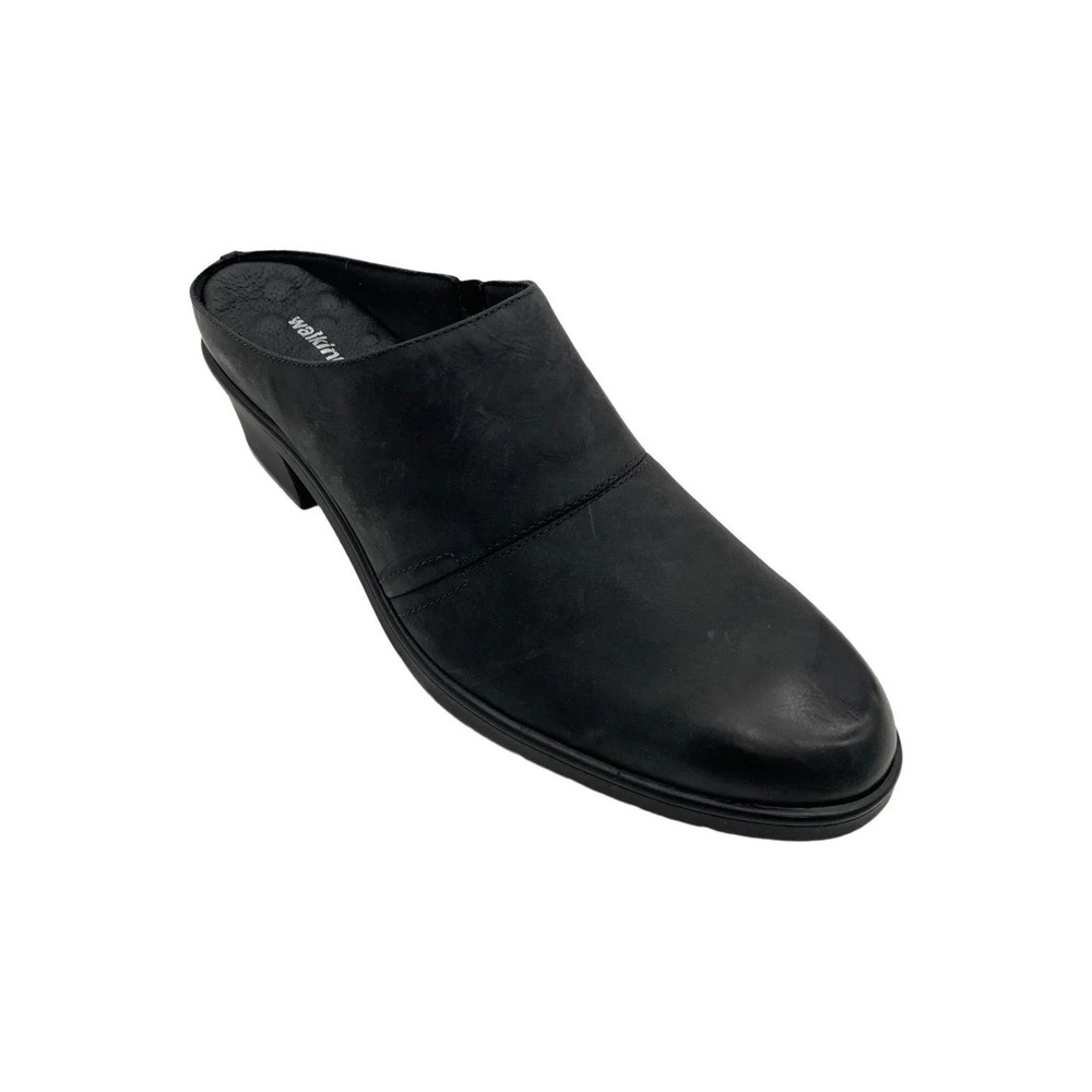 Walking Cradles Women's Caden Slip-On Heeled Clogs Black Nubuck - AA